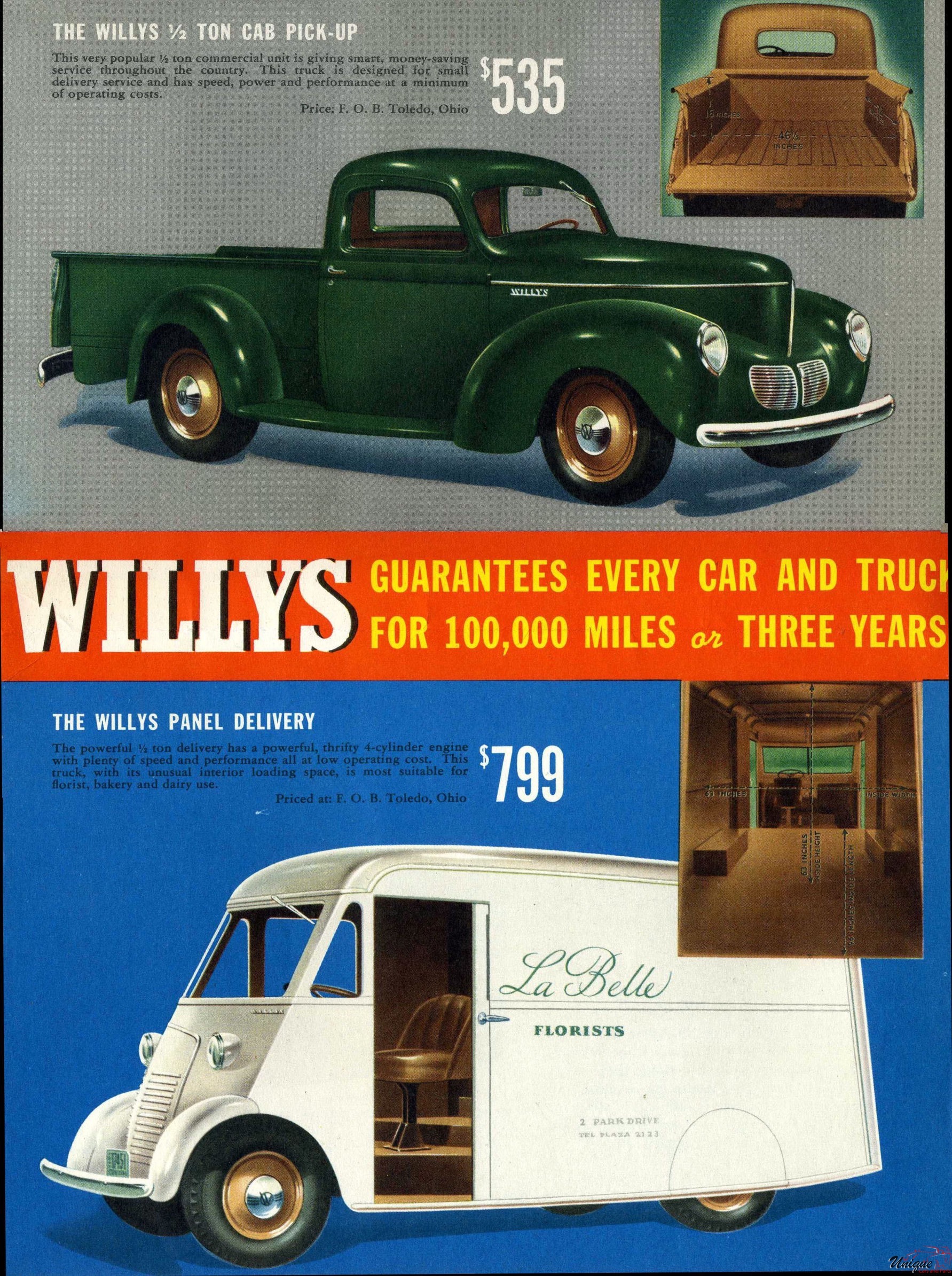 1940 Willys Truck Foldout Page 3